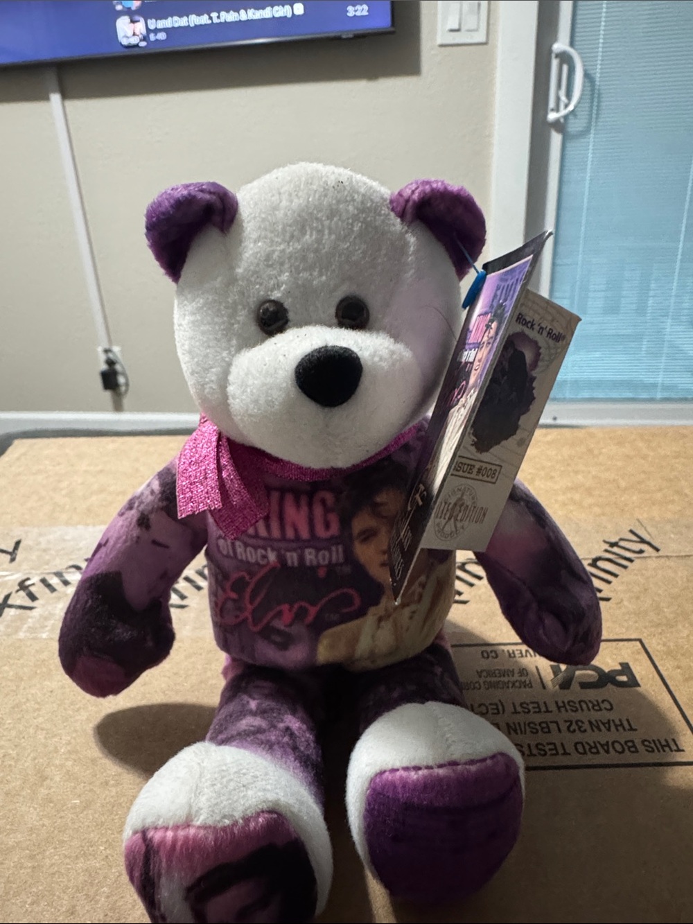Purple & White Elvis Presley Collectible Bear